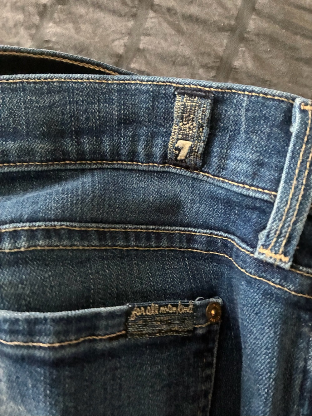7 For All Mankind Women's Straight Leg Jeans in Dark Blue Denim